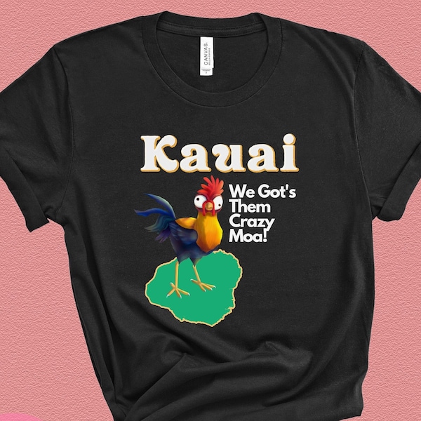 Kauai Chicken T-Shirt, Hawaiian Moa Tee, Aloha from Kauai Garden Isle Gift, Hawaii State Tee, Kauai Hawaii Vacation, Hawaiian Roster Shirt