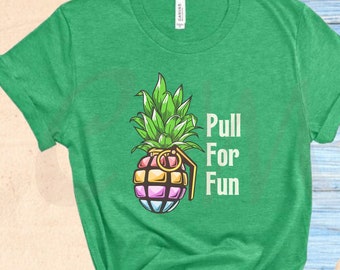 Ananas Grenade Shirt, Pull for Fun T Shirt, Tropical Pineapple Shirt, Beach Vibes, Freches Strand Shirt, Sommer Vibes, Obst Shirt, Heathers
