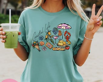 Comfort Colors® Coastal Life Shirt, Beach T-Shirt, Summer Woman Shirt, Aesthetic Shirt, Ocean Lover Gift, Coastal Living Shirt, Coastal Girl