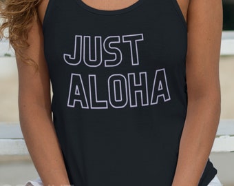 Just Aloha Women's Workout Racerback Tank Top, Aloha Vibes Motivation Tank Top, Yoga en Gym Tee, Fitness Mom, Coconut Memories Shop