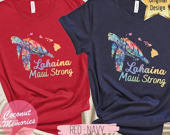 Maui Lahaina Strong Honu T-Shirt, Hawaiian Honu Watercolor Shirt, Hawaiian Sea Turtle Tee, Animals of Hawaii, Maui Tee, Maui Strong