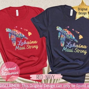 Maui Lahaina Strong Honu T-Shirt, Camicia acquerello Hawaiian Honu, Maglietta tartaruga marina hawaiana, Animali delle Hawaii, Maui Tee, Maui Strong immagine 1