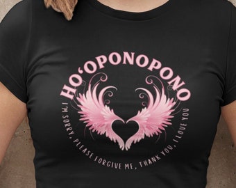 Ho'oponopono Shirt, Hawaiian Prayer T-Shirt, Meditation Tee, Hooponopono T Shirt, Spiritual Tee, Positive Vibes, Pink Heart Tee