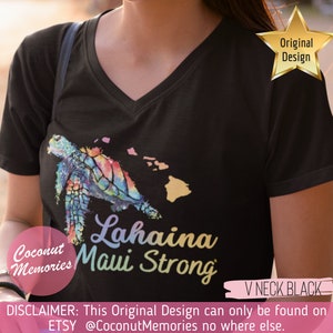 Maui Lahaina Starkes Honu V-Ausschnitt T-Shirt, Hawaiisches Honu Aquarell Shirt, Hawaiianische Meeresschildkröte Tee, Tiere von Hawaii, Maui Tee, Liebe Maui
