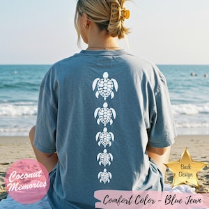 Sea Turtle Beach Shirt Comfort Colors® Save The Ocean Marine bioloog cadeau, Surf Ocean cadeau voor dochter, Coastal Life shirts, achterkant ontwerp