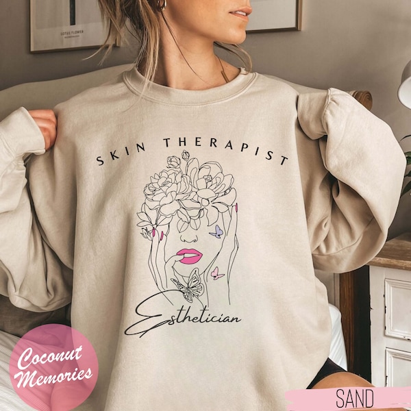 Skin Therapist Sweater, Esthetician Sweatshirt, Beautician Shirt, Beauty Professional Gift, Skinfluencer Skincare Specialist, Cosmetologist