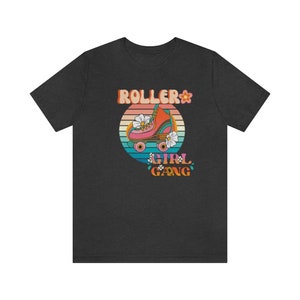 Roller Girl Retro Tee | Roller Derby | Roller Skating tee | 70s 80s Retro Design | Graphic Women & Men Tee | Coconut Memories T-Shirt image 4