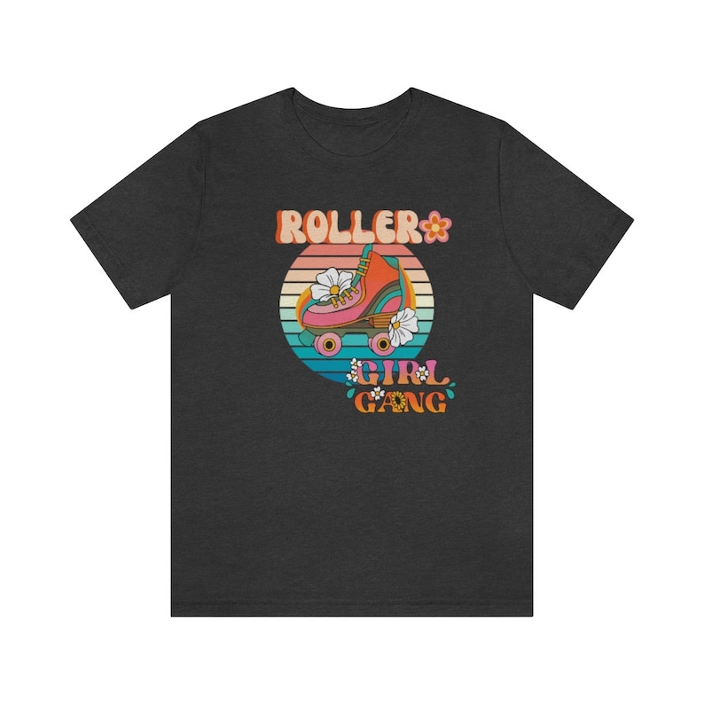 Roller Girl Retro Tee | Roller Derby | Roller Skating tee | 70s 80s Retro Design | Graphic Women & Men Tee | Coconut Memories T-Shirt image 4
