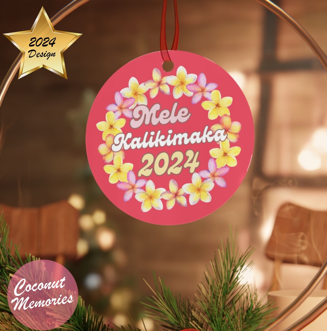 Mele Kalikimaka 2024 Christmas Ornament, Hawaii Christmas Ornament