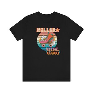 Roller Girl Retro Tee | Roller Derby | Roller Skating tee | 70s 80s Retro Design | Graphic Women & Men Tee | Coconut Memories T-Shirt image 3