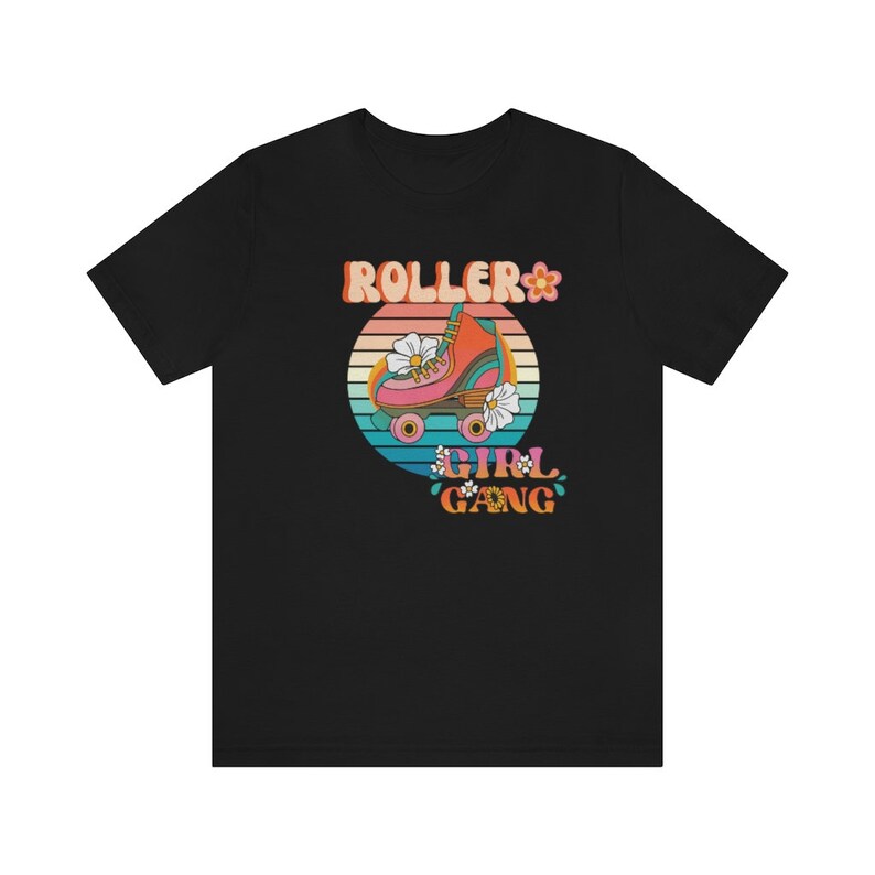 Roller Girl Retro Tee | Roller Derby | Roller Skating tee | 70s 80s Retro Design | Graphic Women & Men Tee | Coconut Memories T-Shirt image 3
