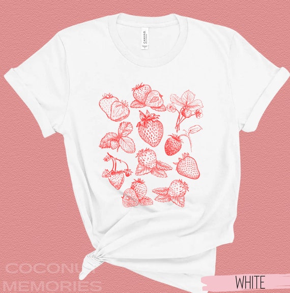 【Paragraph】22SS★ Strawberry T-shirt (No.68) Wild Strawberries T-shirt, Strawberry Shirt, Strawberry