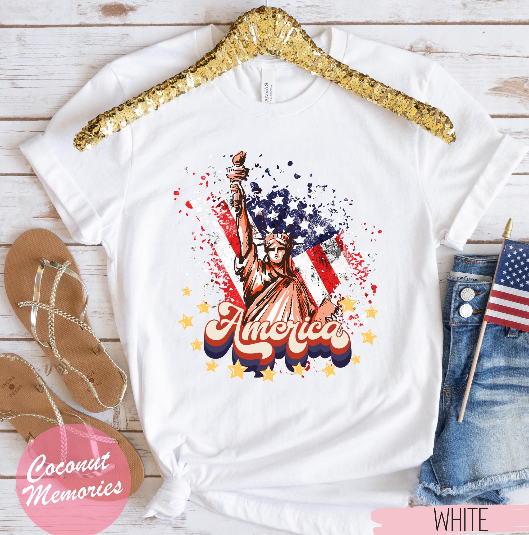 HEILAU 4th Of July Shirts For Women Independence Day American Flag Graphic Tees V Neck 2025 Button Short Sleeve Summer Shirt Patriotic T Shirts
