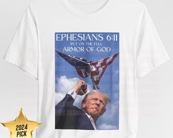 Trump Angel Flag Shirt, Fight Trump 2024 T-Shirt, Trump Rally Angel Tee, Ephesians 6 11 Trump Bible Verse Tee, Make America Great Again Gift