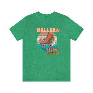 Roller Girl Retro Tee | Roller Derby | Roller Skating tee | 70s 80s Retro Design | Graphic Women & Men Tee | Coconut Memories T-Shirt image 2