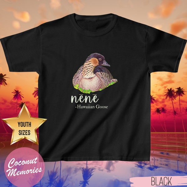 Hawaiian Nene Goose Youth Shirt, Animal of Hawaii Goose T-Shirt, Boy and Girl Unisex - Youth Childrens Tee, Kids Hawaii Shirts, Keiki Shirts