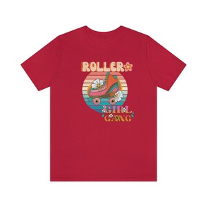 Roller Girl Retro Tee | Roller Derby | Roller Skating tee | 70s 80s Retro Design | Graphic Women & Men Tee | Coconut Memories T-Shirt image 5