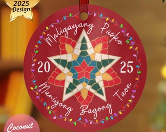 Maligayang Pasko 2025 Christmas Ornament, Philippines Christmas, Filipino Christmas, Manigong Bagong Taon, Metal Ornament Gift