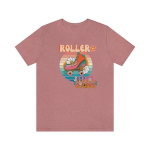 Roller Girl Retro Tee | Roller Derby | Roller Skating tee | 70s 80s Retro Design | Graphic Women & Men Tee | Coconut Memories T-Shirt image 7
