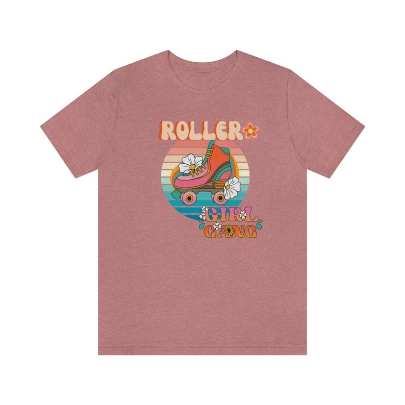 Roller Girl Retro Tee | Roller Derby | Roller Skating tee | 70s 80s Retro Design | Graphic Women & Men Tee | Coconut Memories T-Shirt image 7
