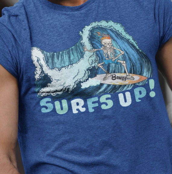 Surfing Skeleton Shirt Surfs up Surfing Shirt Beach Tee - Etsy