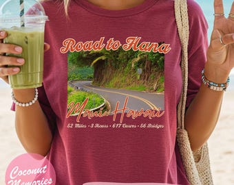 Maglietta Road to Hana, T-shirt Scenic Hana Comfort Colors®, T-shirt Maui, regalo per le vacanze a Maui, maglietta da viaggio alle Hawaii, viaggio su strada a Maui, souvenir di Maui