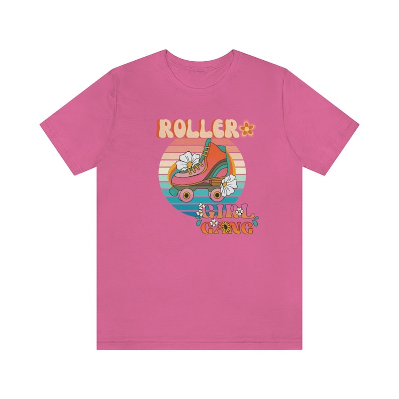 Roller Girl Retro Tee | Roller Derby | Roller Skating tee | 70s 80s Retro Design | Graphic Women & Men Tee | Coconut Memories T-Shirt image 8
