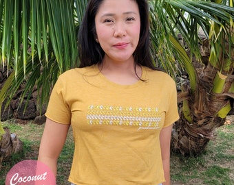Puakenikeni-bloem crop top dames, Puakenikeni Lei-shirt, Hawaiian Flower-T-shirt, Hawaii Festival crop top, strandovertrektop, leuke zomertop
