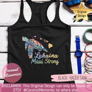 Maui Lahaina Strong Honu Womens Tank Top, Maui Strong Yoga Top, Hawaii Honu Aquarell Tank Top, Maui Beach Tank Top, Maui Workout Tee