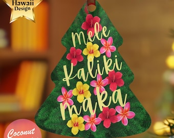 Mele Kalikimaka-kerstornament, Hawaï-kerstornament, Hawaïaanse kerstboom, Kerstmis in Hawaï, metalen kerstornament