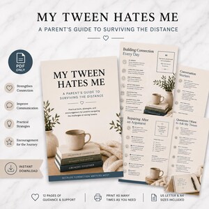 Guide My Tween Hates Me, Cahier d'exercices sur la parentalité, Aide pour les relations parents-adolescents, PDF sur le comportement des préadolescents, Téléchargement numérique