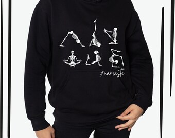 Halloween Hoodie yoga skeleton namesté trui pullover dames heren
