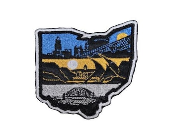 Layered State of Ohio Iron On Patch