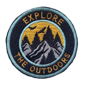 Explore the Outdoors Iron On Patch - Nature Patch - Mountain Patch - Hiking Patch