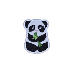 Panda With Bamboo Iron On Patch