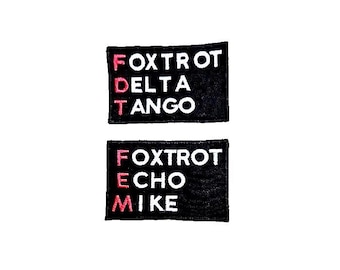 Foxtrot Delta Tango Iron On Patch - Anti Trump Patch - Foxtrot Echo Mike Patch - Anti Musk Patch - FDT Patch - FEM Patch