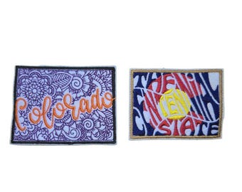 State of Colorado Iron On Patch - Colorado Mandala Patch - The Cenntenial State Patch - Mandala Patch - Iron On Patch