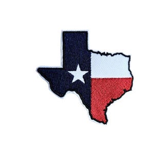 Texas Shape Flag Iron On Patch