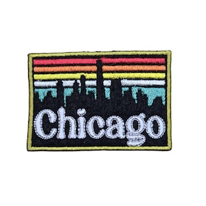 Parche del horizonte de Chicago - Archivo de bordado a máquina - Archivo de bordado de parche de Chicago - Parche de Illinois - Parche de ciudad