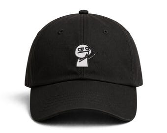 Premium Funny Meme Embroidered Dad Hat – Sarcastic Middle Finger Guy Design Baseball Cap for Men & Women, Adjustable Classic Hat