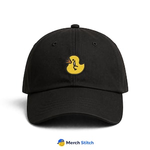 Premium Yellow Duck Embroidered Dad Hat – Funny Yellow Duck with Knife Design Baseball Cap for Men & Women, Adjustable Classic Hat, Meme Hat