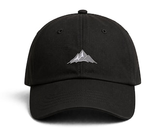 Premium Mountain Embroidered Dad Hat, Outdoor Adventure Baseball Cap for Men & Women, Adjustable Hiking Hat, Minimalist Nature Lover Hat