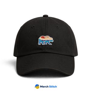 Premium Embroidered Bear Nature Dad Hat for Men and Women – Outdoor Adventure Cap for Hiking, Camping, Everyday Wear, Adjustable Hat