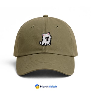 Premium Embroidered Puppy Dad Hat, Adjustable Baseball Cap for Men & Women, Samoyed, Pomeranian, West Highland Terrier Dog Gift Cap
