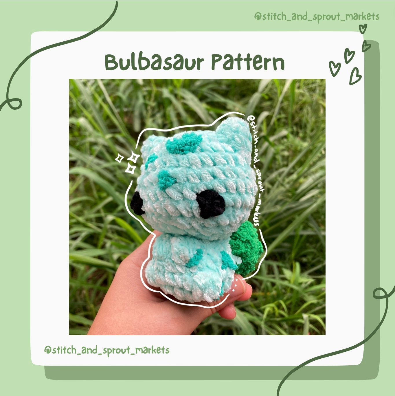 Crochet Bulbasaur Pattern - PDF