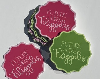 Custom drink coasters, hens party, bachelorette, wedding, engagement, baby shower, christening