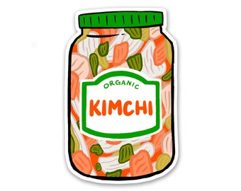 Kimchi Jar Sticker- durable matte waterproof vinyl sticker