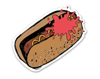 Hot Dog Sticker- durable matte waterproof vinyl sticker