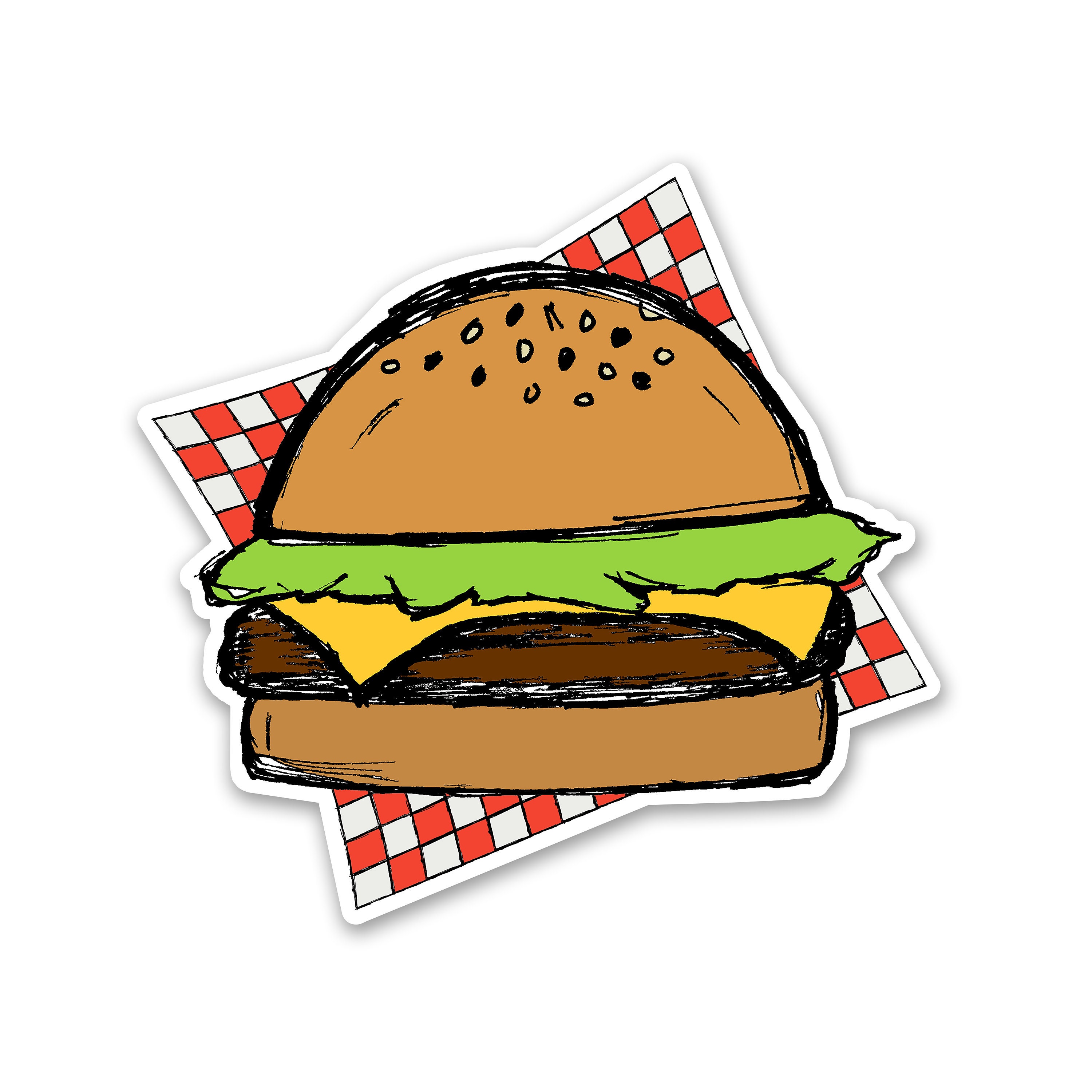 Hamburger Sticker Durable Matte Waterproof Vinyl Sticker 