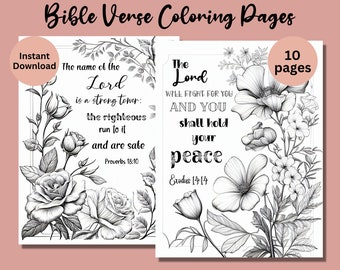 Bible Verse Floral Coloring Pages Printable Download Coloring Pages For Adults And Teens Bible School Sunday School Scripture Coloring Pages